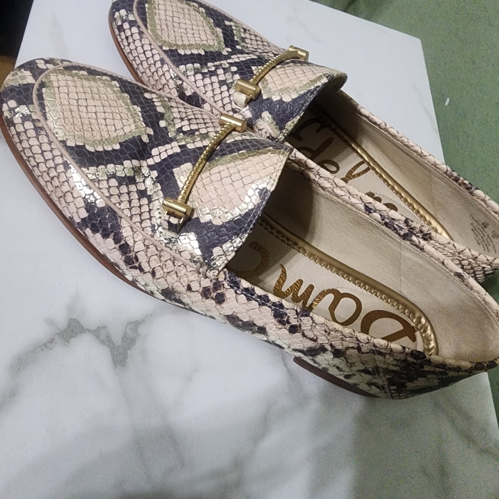 Sam Edelman Loraine Snake Print Leather Soft Loafers 8